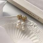 Alloy Freshwater Pearl Dangle Earring 1 Pair - Gold - One Size