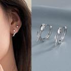Tulip Alloy Hoop Earring 1 Pc - Right - Silver - One Size