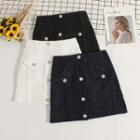 Rhinestone Tweed Mini A-line Skirt