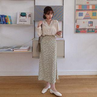 Foliage Maxi Flare Skirt