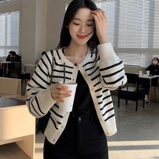 Marine-stripe Raglan Cardigan