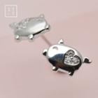 Pig 925 Sterling Silver Stud Earring 1 Pair - Earring - One Size