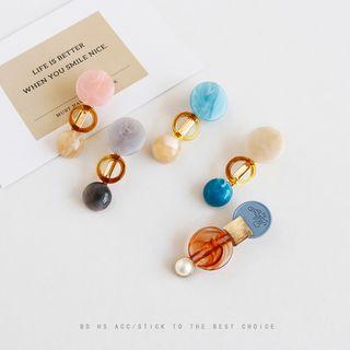 Faux Pearl / Acrylic Disc Hair Clip