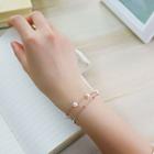 Stainless Steel Faux Pearl Layered Bracelet