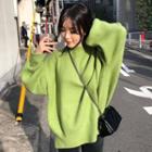 Mock-neck Sweater Green - One Size