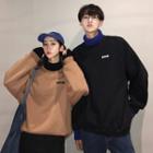 Couple Matching Mock Neck Lettering Pullover