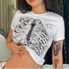 Skeleton Short-sleeve Crop Top