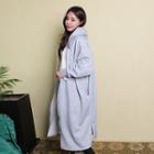 Slit-side Long Zip-up Hoodie