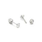 Simple And Refined Geometric Cubic Zirconia 316l Stainless Steel Stud Earrings Silver - One Size
