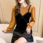 Mock Two-piece A-line Dress (various Designs)