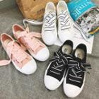 Hollow Lace-up Canvas Sneakers