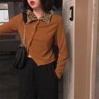 Leopard Print Collar Shirt