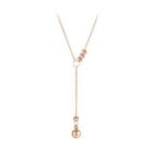 Simple Fashion Plated Rose Gold Geometric Round Beads 316l Stainless Steel Tassel Necklace Rose Gold - One Size