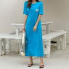 Slit-back Printed T-shirt Dress