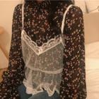 Lace Camisole / Chiffon Floral Long-sleeve Top