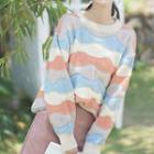 Wavy Striped Sweater As Shown In Figure - One Size