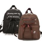 Canvas Lettering Lace-up Accent Backpack