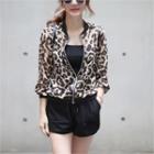 Leopard Print Zip-up Jacket