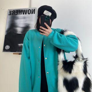Couple Matching Fleece Lined Baseball Jacket