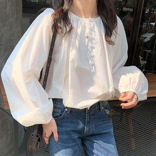 Half-button Long-sleeve Blouse