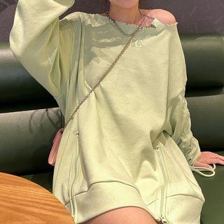 Color Block Sweatshirt Avocado - One Size