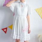 Floral Print Ruffle Hem A-line Dress