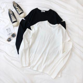 Plain Cap-sleeve T-shirt With Detachable Sleeves