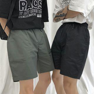 Couple-matching Drawstring-waist Shorts