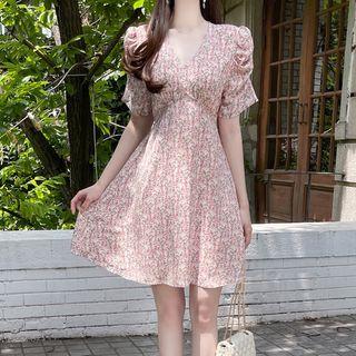 High-waist Floral Swing Dress