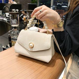 Faux Pearl Mini Flap Crossbody Bag