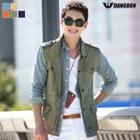 Epaulet Multi-pocket Zip-up Vest