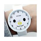 Smiley Print Silicone Strap Watch Pink - One Size