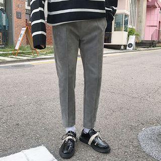 Faux Suede Slim-fit Pants