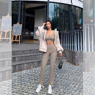 Set: Cropped Camisole + Straight Leg Pants