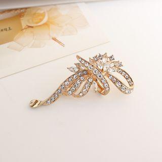 Rhinestone Brooch Gold - One Size