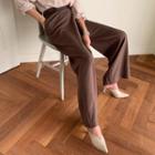 Wide-leg Wrap Dress Pants Brown - One Size