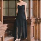 Lace Spaghetti Strap Maxi A-line Dress