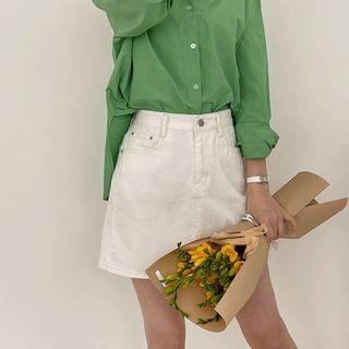 Cotton Mini A-line Skirt