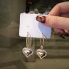 Heart Rhinestone Faux Pearl Dangle Earring 1 Pair - 925 Silver - Silver - One Size
