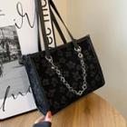 Jacquard Tote Bag Black - One Size