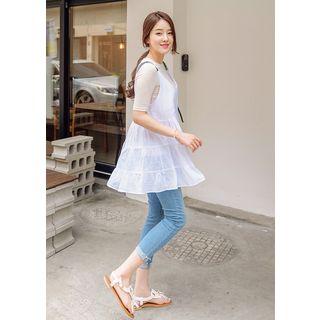 Double Spaghetti-strap Tiered Long Top