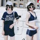 Set: Sports Tankini + Short-sleeve Top