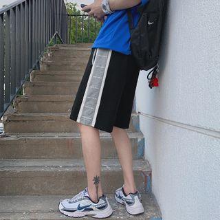 Color Panel Wide-leg Sweatshorts