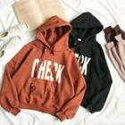 Lettering Print Loose-fit Hooded Pullover
