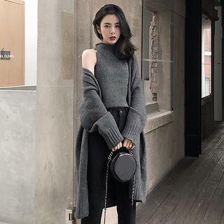 Cardigan Coat / Halter Knit Top