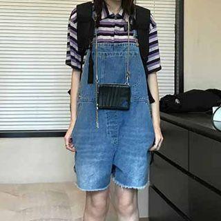 Mini A-line Denim Jumper Shorts