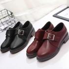 Block Heel Monk Strap Shoes