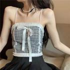 Gingham Check Bow Camisole Top