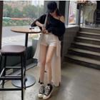 One-shoulder Plain Top / Shorts / Slited Skirt