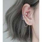 Moon Chained Sterling Silver Cuff Earring